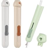 3Pcs 3 in 1 Needle Threader Seam Ripper, Automatic Needle Threaders with 3 Needles Storage for Hand Stitching, Seam Rippers for Sewing Stitch Remover Tool