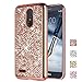 LG Stylo 3 Case, LG Stylo 3 Plus Case, ZHFLY Bling Glitter Sparkle Jelly Soft Silicone TPU Bumper Frame Stand Case with Metal Ring Holder Back Cover for LG Stylo 3 / Stylo 3 Plus, Rose Gold
