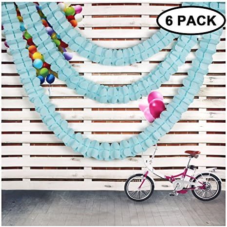 Hanging Garland Four-Leaf Tissue Paper Flower Garland Reusable Party Streamers for Party Wedding Decorations, Pack of 6