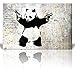 wall26 Canvas Print Wall Art Banksy Panda with Handguns on Wall Cities Animals Digital Art Modern Art Chic Scenic Expressive Dark Black and White for Living Room, Bedroom, Office - 12