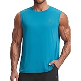 baleaf Men's Sleeveless Tank Tops Workout Muscle T Shirts Quick Dry Sun Protection UPF 50+ Athletic Gym Sport Shirts