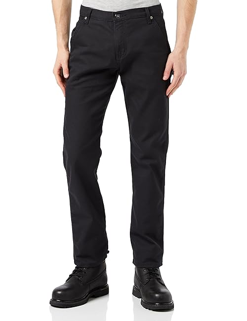 Dickies mens Tough Max Duck Carpenter Pants, Stonewashed Black, 44W x 32L US