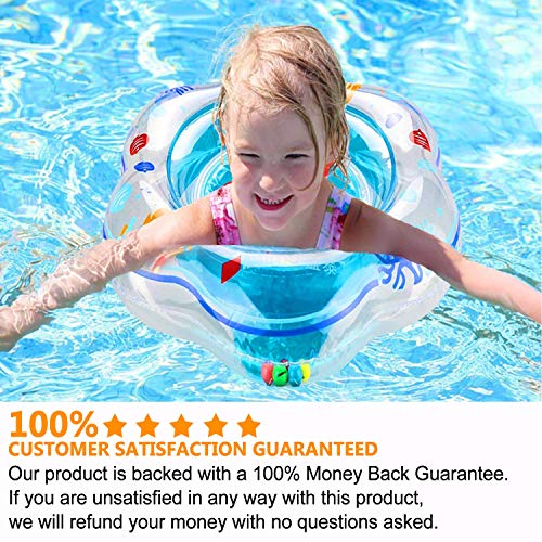 Baby Float Swimming Ring with Safety Seat, Pool Swim Float with Double Airbag Baby Kids Pool Bathtub Outdoor Swimming Pool Toys Accessories for Kids Toddlers of 6-24 Months (Pink)