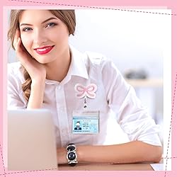 Wavwavw 1 Pcs Pink Bow Badge Reel Coquette