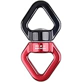 Azarxis 30 kN Tree Swing Swivel Spinner, Safest Rotational Climbing Rope Devices Hanging Hook Accessory for Children’s Web Tree Swing Setting, Aerial Silks Dance (Red + Black)