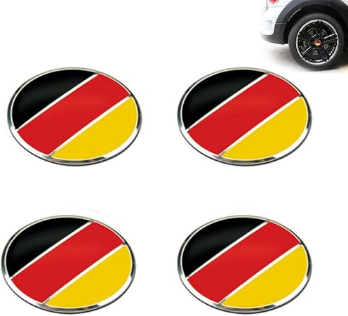 Amazon Dsycarドイツ国旗ロゴ車ホイールハブセンターカバーステッカーフィットドイツ車 Ex Audi Bmwメルセデス ベンツポルシェフォルクスワーゲン など X3 A6 5 6 Cm 4pcs セット エンブレム 車 バイク