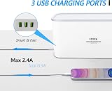 FDTEK 8-in-1 Extension Socket with USB Ports USB Charger Cable Box UK 2m view 6