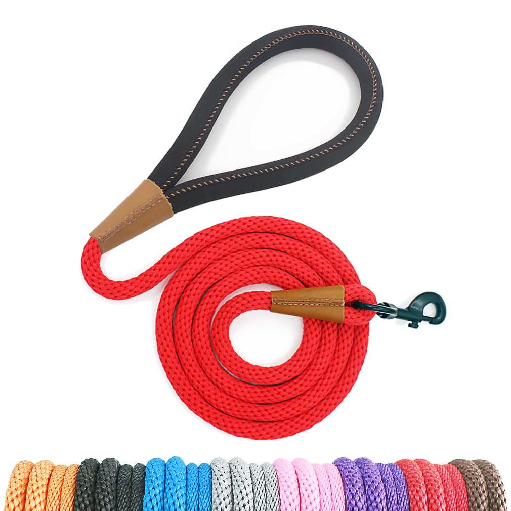 lynxking Dog Leash Slip Rope Lead Leash Strong Heavy Duty Braided Rope No Pull Training Lead Leashes for Medium Large and Small Dogs