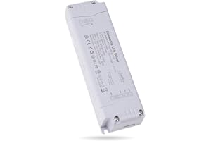 REYLAX 12V 80W Triac Dimmable LED Driver,100-130V AC to 12V DC Constant Voltage 6.67A Power Supply Transformer for Led Strip with Dimmer-No Flicker-Quiet Operation-Waterproof for Kitchen Cabinet Bedroom