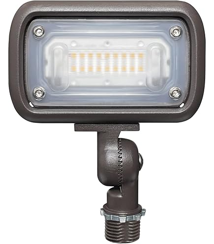RAB LF17 8W 120V Economy Floodlight, Knuckle Arm Mount, 2700/3000/3500