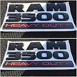 2X NEW DODGE RAM 3500 HEAVY DUTY BLACK 3M LOGO EMBLEM LETTERS NAMEPLATE BADGE