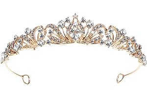 LALADEFIEE Rhinestone Bridal Tiara Crown for Women Sparkling Wedding Hair Accessories Comfortable Fit Elegant