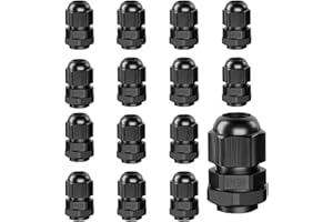 ANTIANXIA IP68 Nylon Waterproof Cable Glands/Cable Gland Assortment/NPT Cable Connector Kit, UL Listed for Electrical Boxes (Black) (14Pcs-PG9)