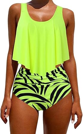 neon colored plus size bathing suits