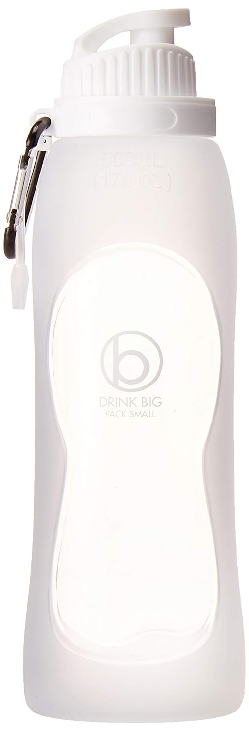 Biaggi Luggage Outdoor Collapsible Silicone Water Bottle with Clip, Easy to Clean and Store