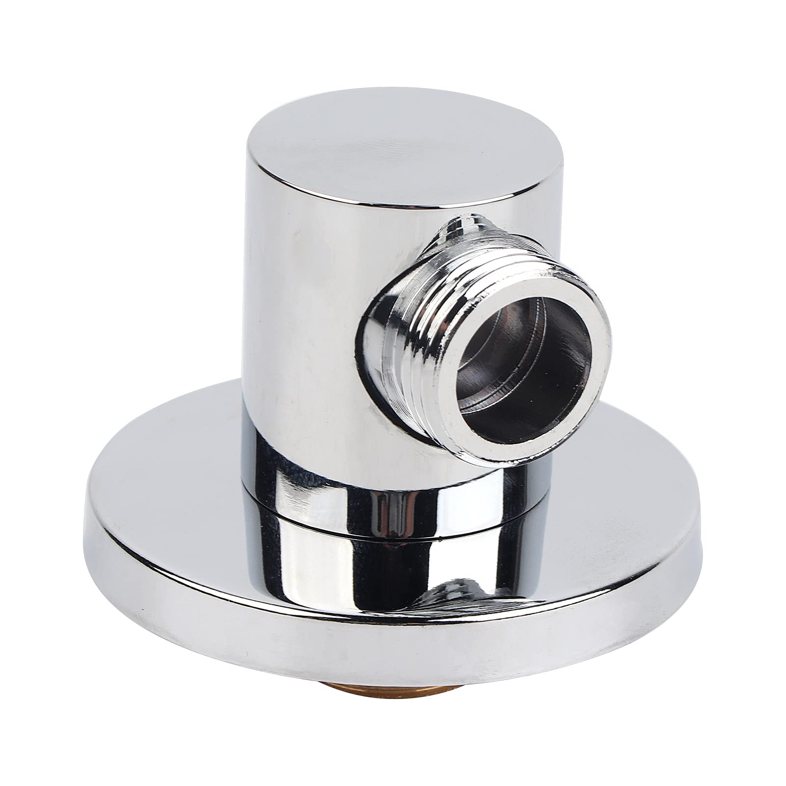 1/2" Shower Hose Connector, Round Wall Union Supply Elbow Outlet Spout Wall Mounted Bathroom Accessories