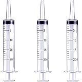 HaBeuniver 20ml Syringe, 3 Pack Large Plastic Syringe for Scientific Labs and Dispensing Multiple Uses Measuring Syringe Tool