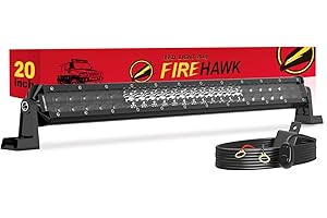Firehawk LED Light Bar 20 Inch 50,000LM, 2026 New Japanese L-A-B Chips, Spot Flood Combo Beam, Driving Off Road Fog Work for Truck Pickup ATV UTV SUV Cart IP68 Waterproof with 12V Wiring Harness kit