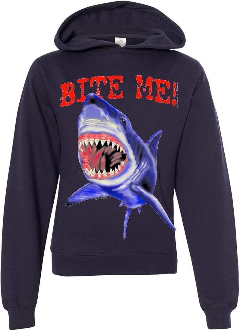 Bite Me Great White Shark Youth Sweatshirt Hoodie