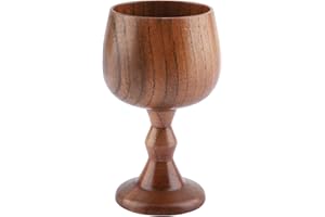Wood Cup, Hand Made Wooden Wine Goblet Water Cup Wood Coffee Mug Wooden Tea Cup Solid Wood Tea Cup for Wine Coffee Tea Milk