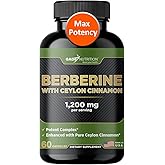 Gade Nutrition Berberine Supplement with Ceylon Cinnamon | Berberine Top Choice with Ceylon Cinnamon Capsules | Organic Veggie Capsules | USA Made