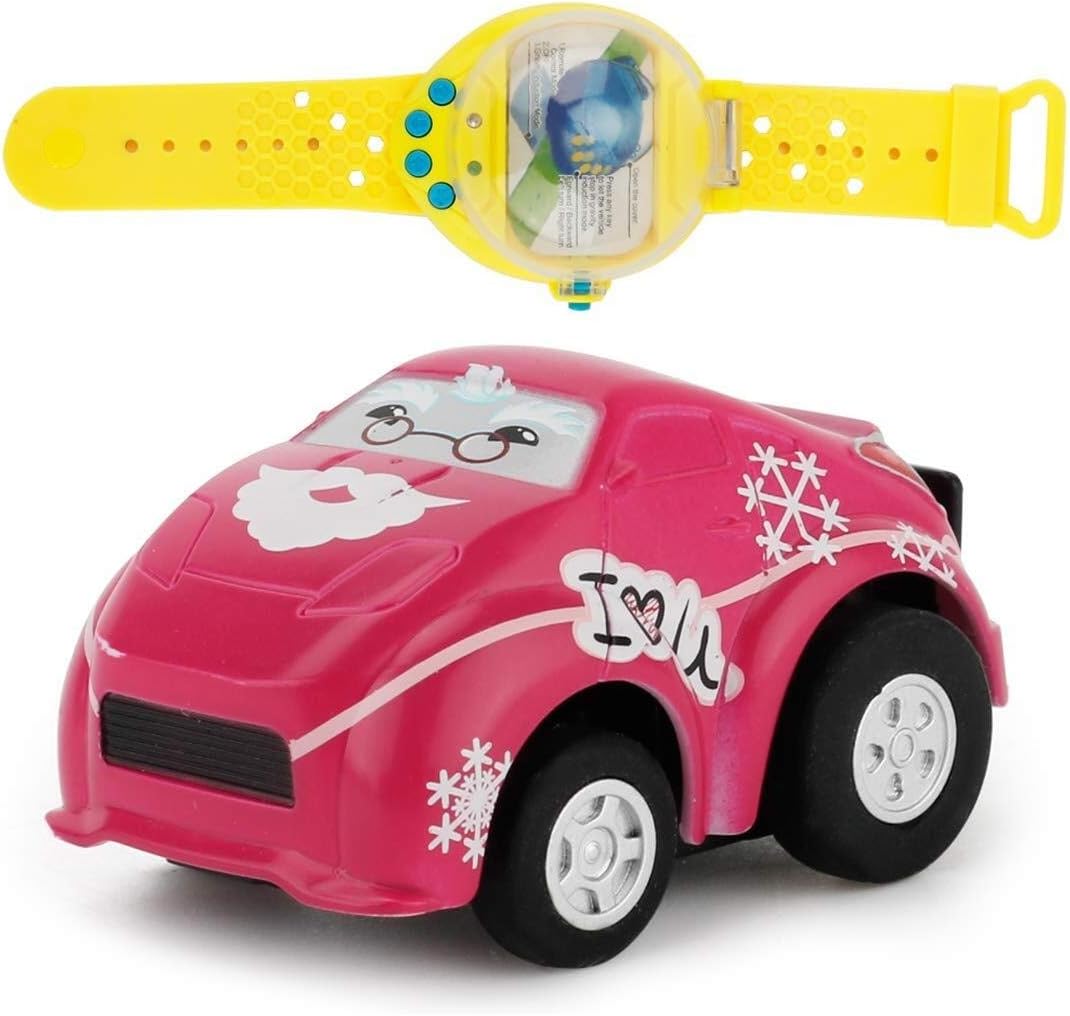 Linhut Voiture A Distance Drole Mini Montre De Bande Dessinee Montre Voiture Telecommandee Voiture Rc Avec Capteur De Gravite Jouet Electrique Enfants Cadeau Rose Pour Le Cadeau Des Enfants Maquettes Et Modelisme