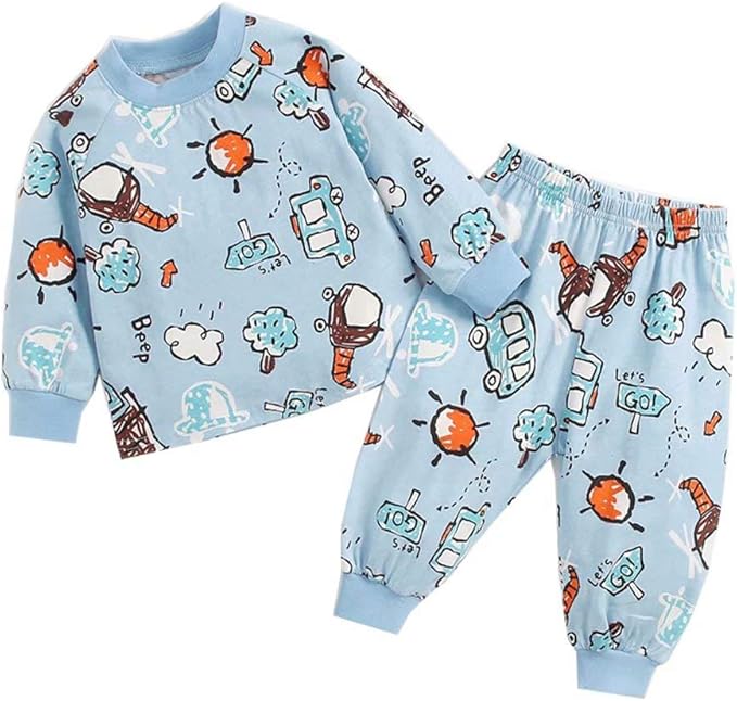 Toddler Baby Boys Girls Clothes 2PCS Outfit Set Cute Cartoon Printing
