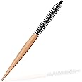 Mini Roller Quiff Brush for Hair Styling - Round Comb for Thin Short Hair, Bangs, Beard Lifting and Curling(10 Inch)