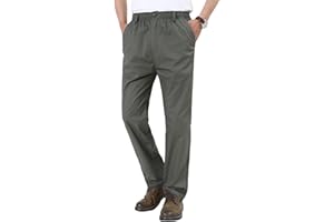 Mens Casual Pants Relaxed Fit Drawstring Elastic Waist Lightweight Pant Straight Leg Loose Fit Trousers 2026
