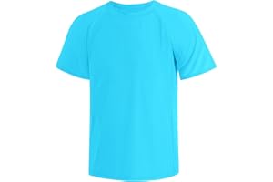 Somaibo Boys Rash Guard Shirts Short Sleeve Quick Dry Swim Shirts UPF 50+ for Kids Athletic
