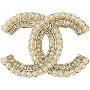 Sparkling Crystal Pearl Decorative Brooch for Women, Gold Plated Luxury Designer Style Lapel Pin