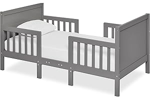 Dream On Me Hudson 3 in 1 Convertible Toddler Bed in Storm Grey, Greenguard Gold Certified, JPMA Certified, Non Toxic Finishe