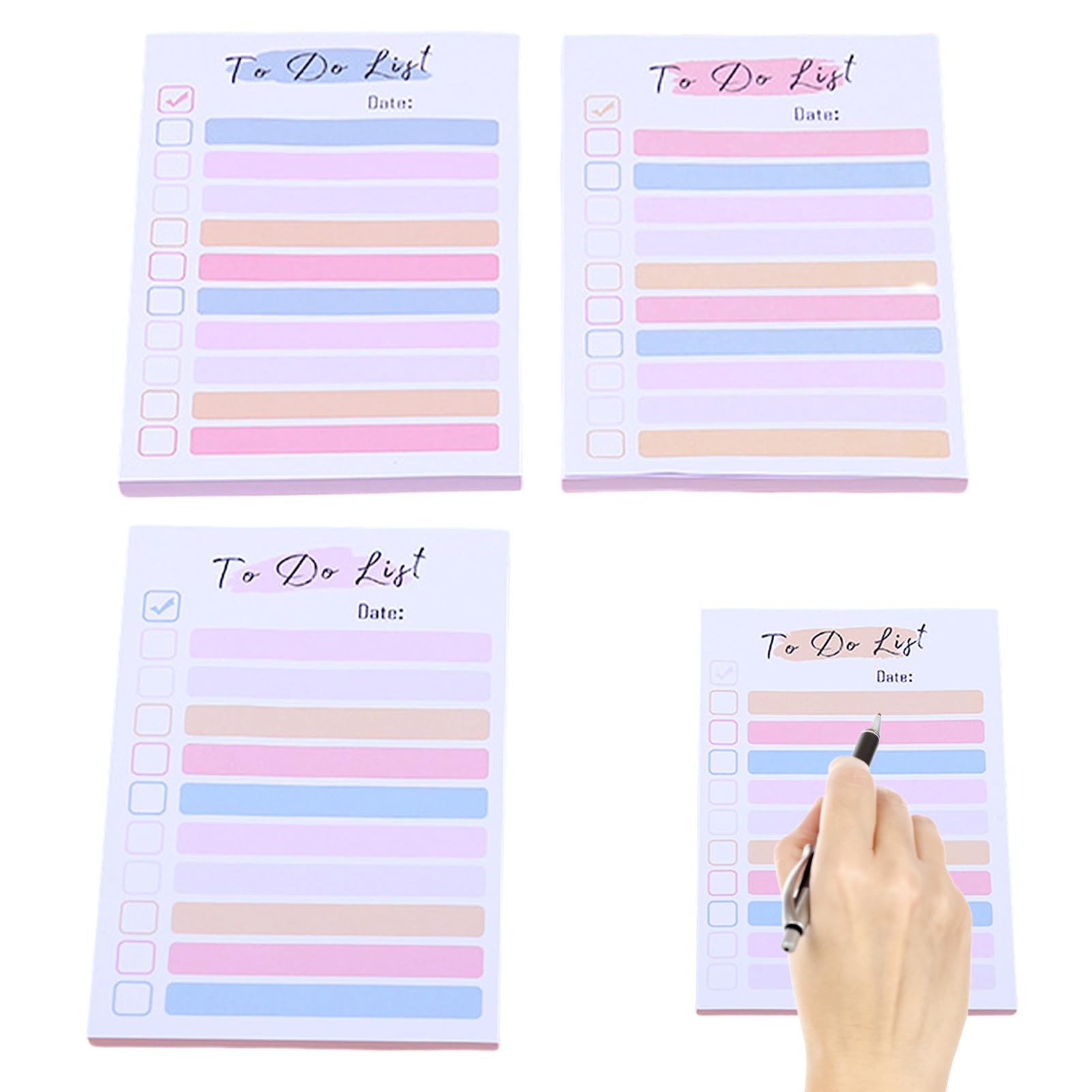 4Pcs to Do List Pad, Appointment Practical to Do List Pad,200 Sheets 5.12 x 3.15Inch Tear Off Portable Efficient Organization for Home Office School Grocery Personal Plan