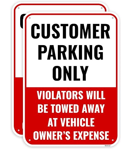 Kadezia Parkschild 'Customer Parking Only' - 19,8x30,2 Cm, Aluminium, Wetterfest, Mit Bohrungen