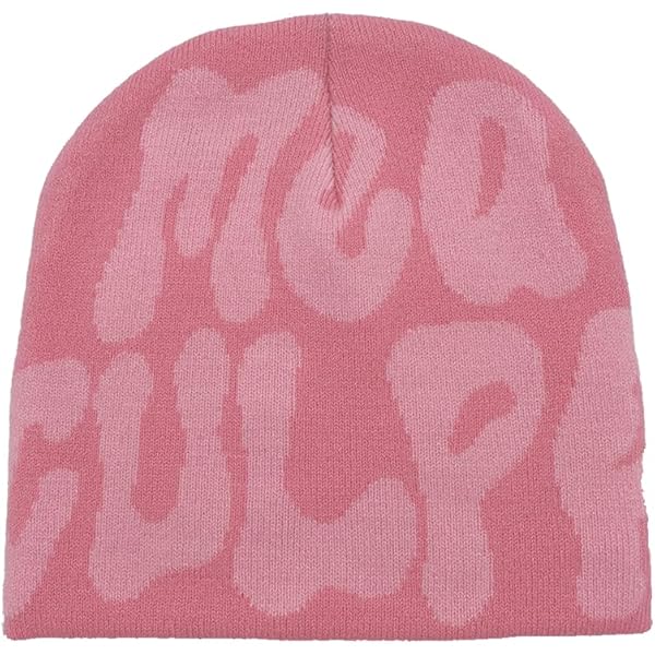 GFLPO Unisex Pink Beanie Hat, One Size, Wireless Winter Knit