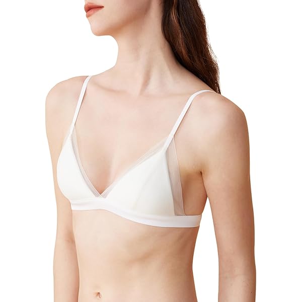 Zoe Jacobs Bralettes Mesh Silk Triangle Bralette Sexy Deep Plunge