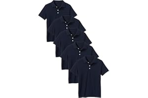 Galaxy by Harvic 5-Pack School Uniform Tagless Polo Tshirt for Little Boys & Big Boys
