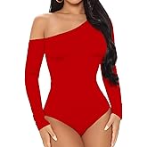 BelleLovin AESLOVIN Women's sexy One Shoulder Long Sleeve Tops T Shirt Bodysuit Jumpsuit