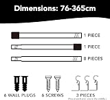 Deconovo 25mm Black Curtain Pole 76-365cm Adjustable with 3 Brackets view 5
