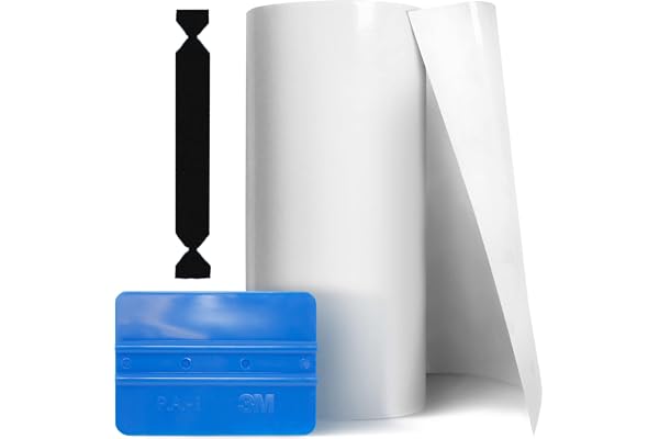 VViViD Clear Paint Protection Bulk Vinyl Wrap Film 12 Inch Large Roll Including 3M Squeegee and Black Felt Applicator (12 Inc