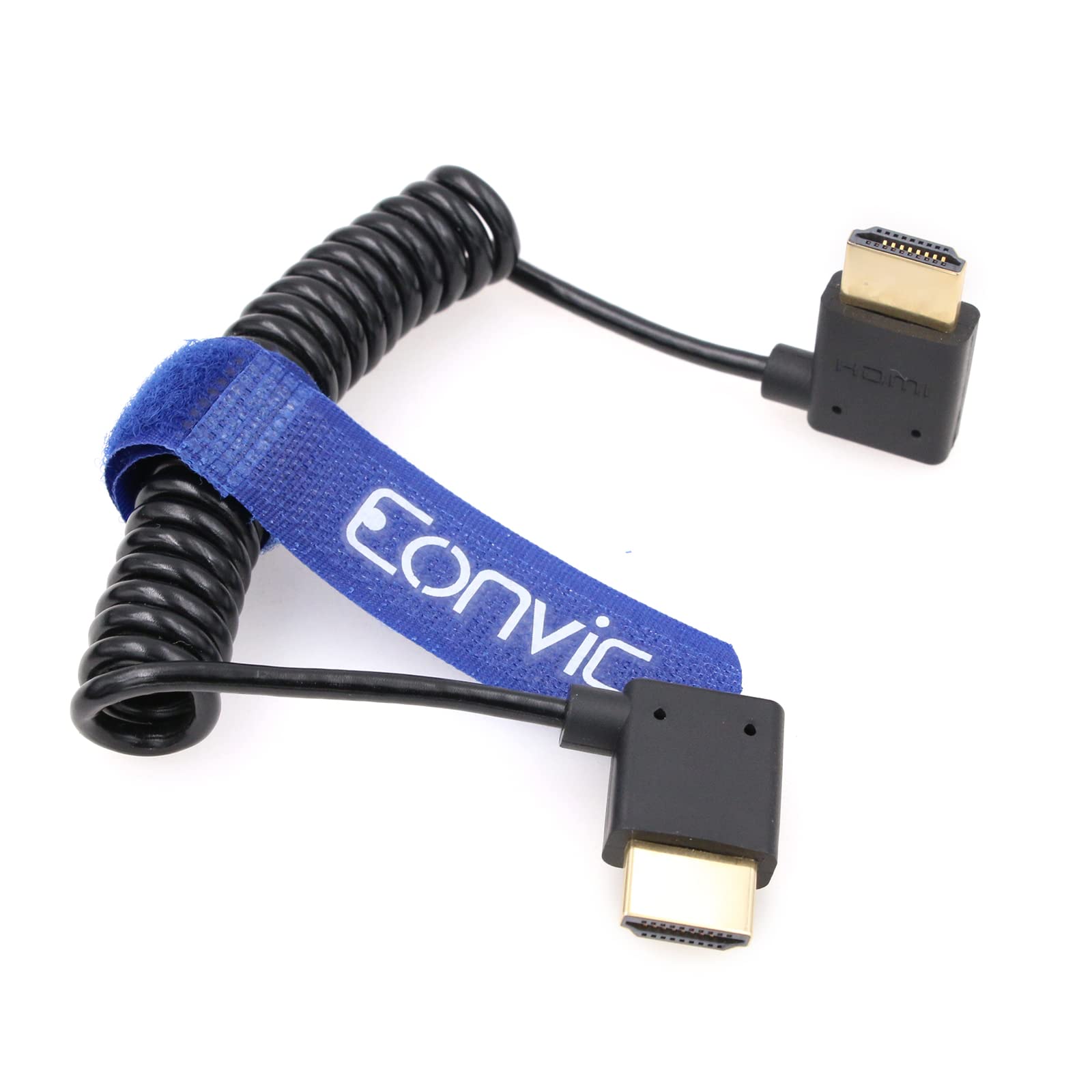 Eonvic 2.1 HDMI Coiled Cable 8K HDMI to HDMI Cable High Speed Thin HDMI Male to Male Extender Coiled Cable for Atomos Ninja V, Sony a7siii, Portkeys BM5 Monitor