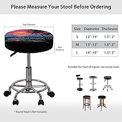 LJMKZJN Hawaii Style Bar Stool Seat Covers Round
