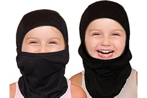 BLUAQUA Black Ski Mask Head Warmers - Football Youth Ski Mask for Kids