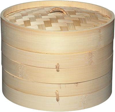 KitchenCraft World of Flavours Bamboo Steamer Basket 2 Tier Beige 2 cm