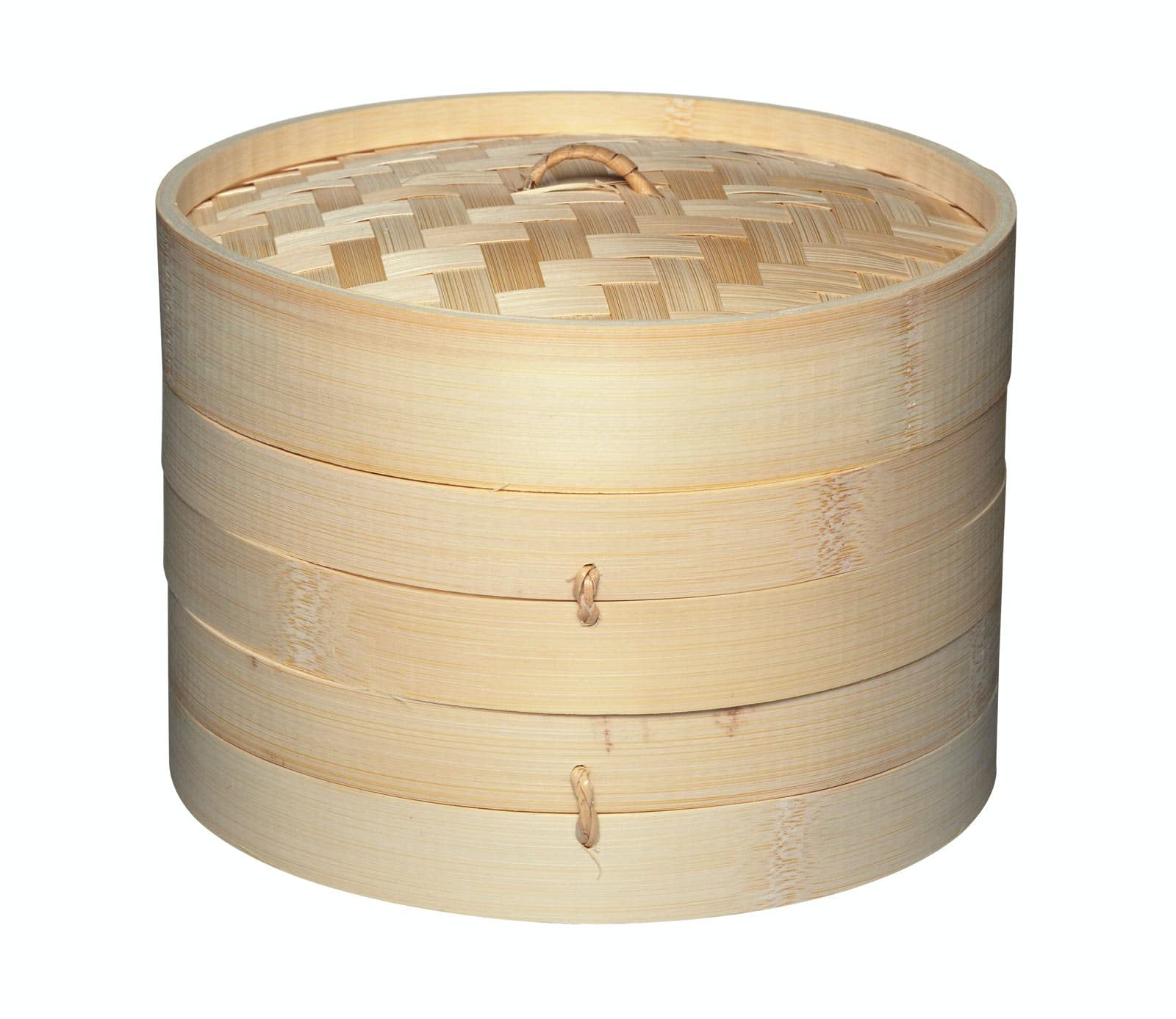 KitchenCraft World of Flavours 2cm Bamboo Steamer Basket, 2 Tier, Ideal for Best for Dim Sum, Vegetables, Bao Buns, Meat and Fish, Beige