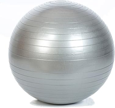 Amazon 65cm破裂防止バランスボール 4色 ヨガボール ポンプ付き ヨガ 筋トレ トレーニング 腰痛 腹筋 運動 厚い シルバー ゆず バランスボール