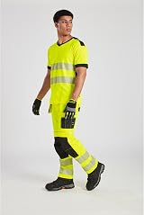 Portwest T501 PW3 Hi Vis Work Trousers Yellow Navy 30 view 3