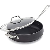 All-Clad HA1 Hard Anodized Nonstick Sauté Pan 4 Quart Induction Oven Broiler Safe 500F Pots and Pans, Cookware Black