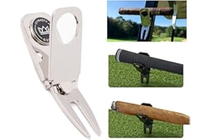 DYNASTY GOLF Golf Cigar Holder Golf Cart - Magnetic Golf Cart Cigar Holder Clip Keeps Your Cigar Safe - 6 in 1 Golf Divot Tool and Ball Marker - Cigar Clamp Golf Cart