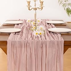 Socomi Pink Cheesecloth Table Runner Fall